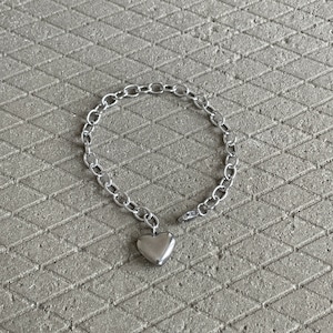 Chubby Heart Bracelet - Love Chain Bracelet - Stainless Steel Waterproof Jewelry - Gift For Her