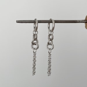 Stainless Steel Chain Dangle Earrings: Grunge Link Jewelry