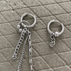 Punk Mismatched Dangle Earrings - Unisex Stainless Steel Earrings