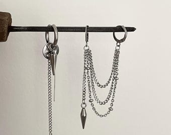 Stainless Steel Chain Dangle Earrings – Unisex Minimalist Jewelry