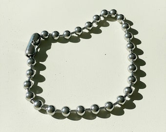 Sleek Stainless Steel Bead Chain Choker - Punk Y2K Jewelry