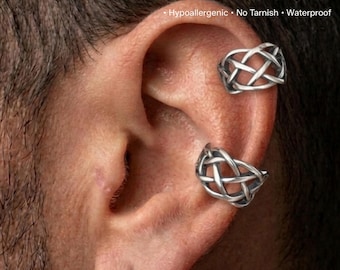 Titanium Norse Ear Cuff: Unisex Gothic Jewelry (Pair)