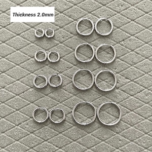 2mm Stainless Steel Hoop Earrings – Unisex Sleeper Huggies