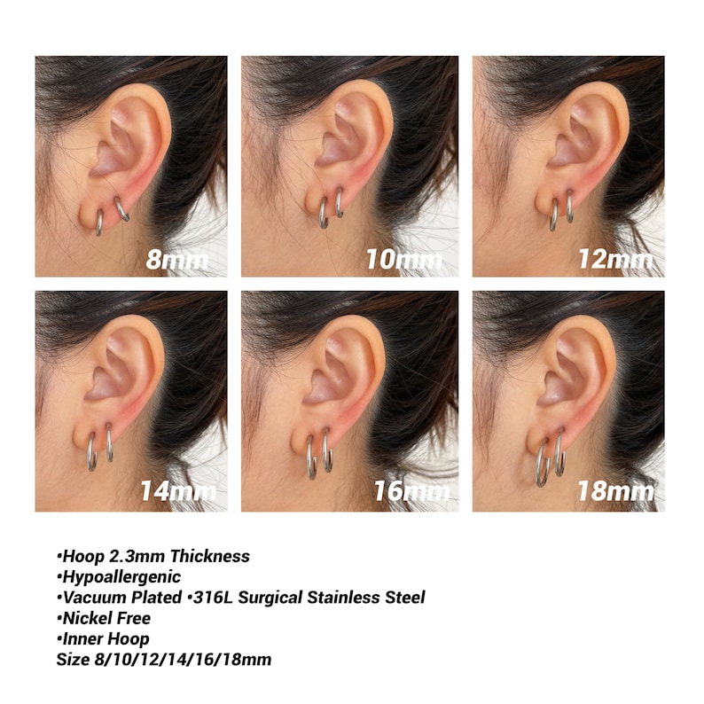 Daily Clip On Earrings Comfortable Non-Pierced Hoop Earrings 2.3mm image 5