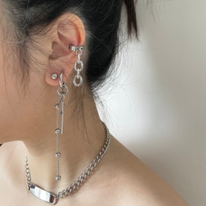 Beaded Chain Earrings - Long Chain Dangly Earrings - Ball Chain Jewelry - Birthday Gift
