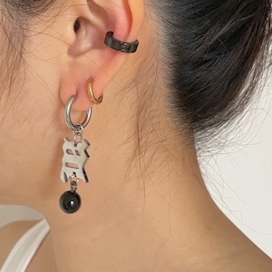 Initial M Dangle Earrings - Punk Jewelry For Men and Women