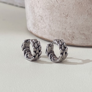 Dragon Earrings - Hoop Earrings For Men - Fantasy Jewelry - Dragon Scale Earrings - Gothic Lover Jewelry - Gift