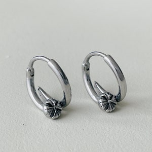 Titanium Nail Hoop Earrings: Edgy Goth Unisex Jewelry