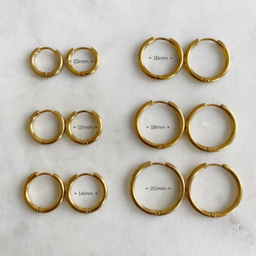 2.5mm Huggie Hoops-Surgical Stainless Steel Hoops-Simple Hoop Earrings-Sleeper Earrings 10mm/12mm/14mm/16mm/18mm/20mm/ Cartilage Piercings