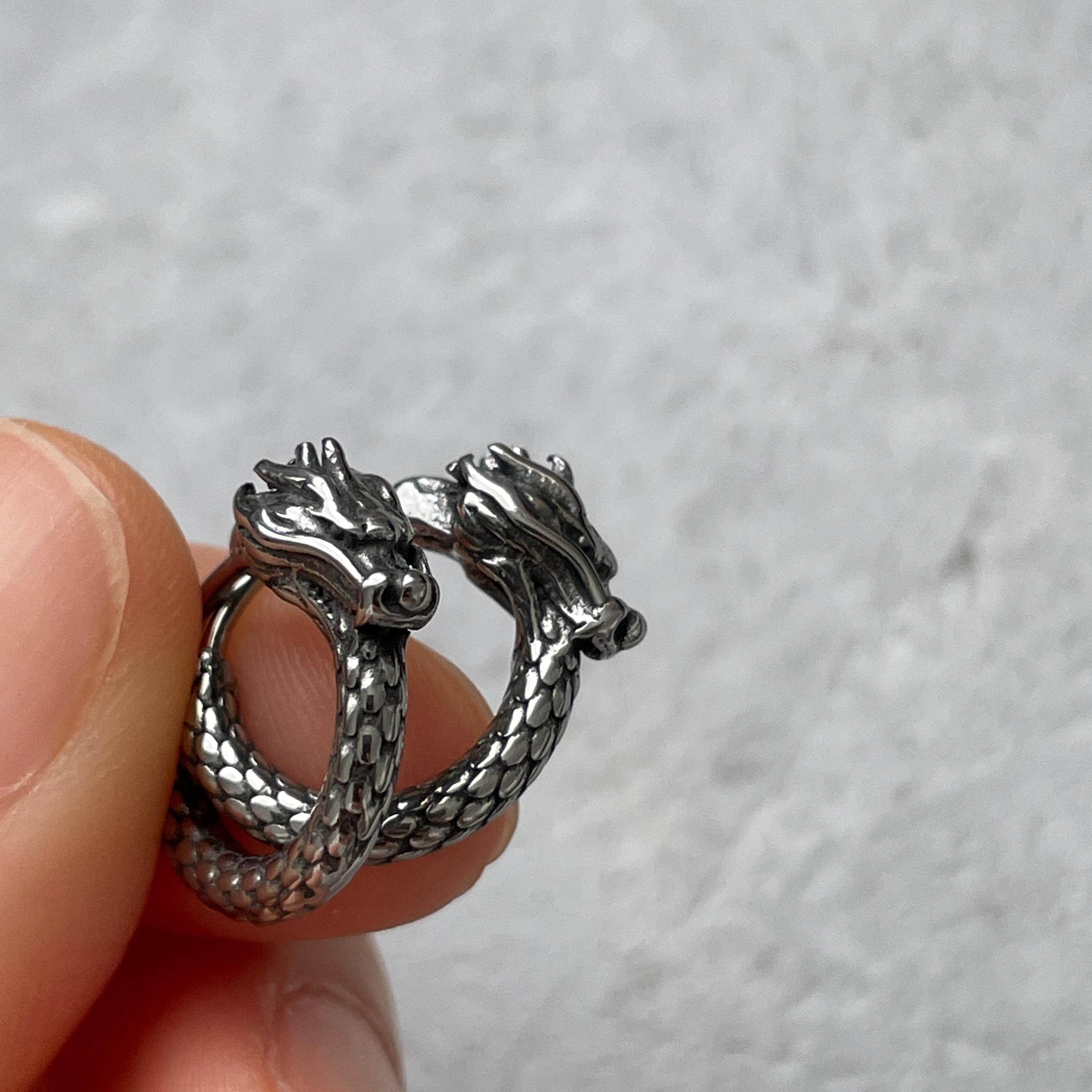 DRAKE. Dragon Hoop Earrngs - Slver | Slver Hoop Earrngs, Slver