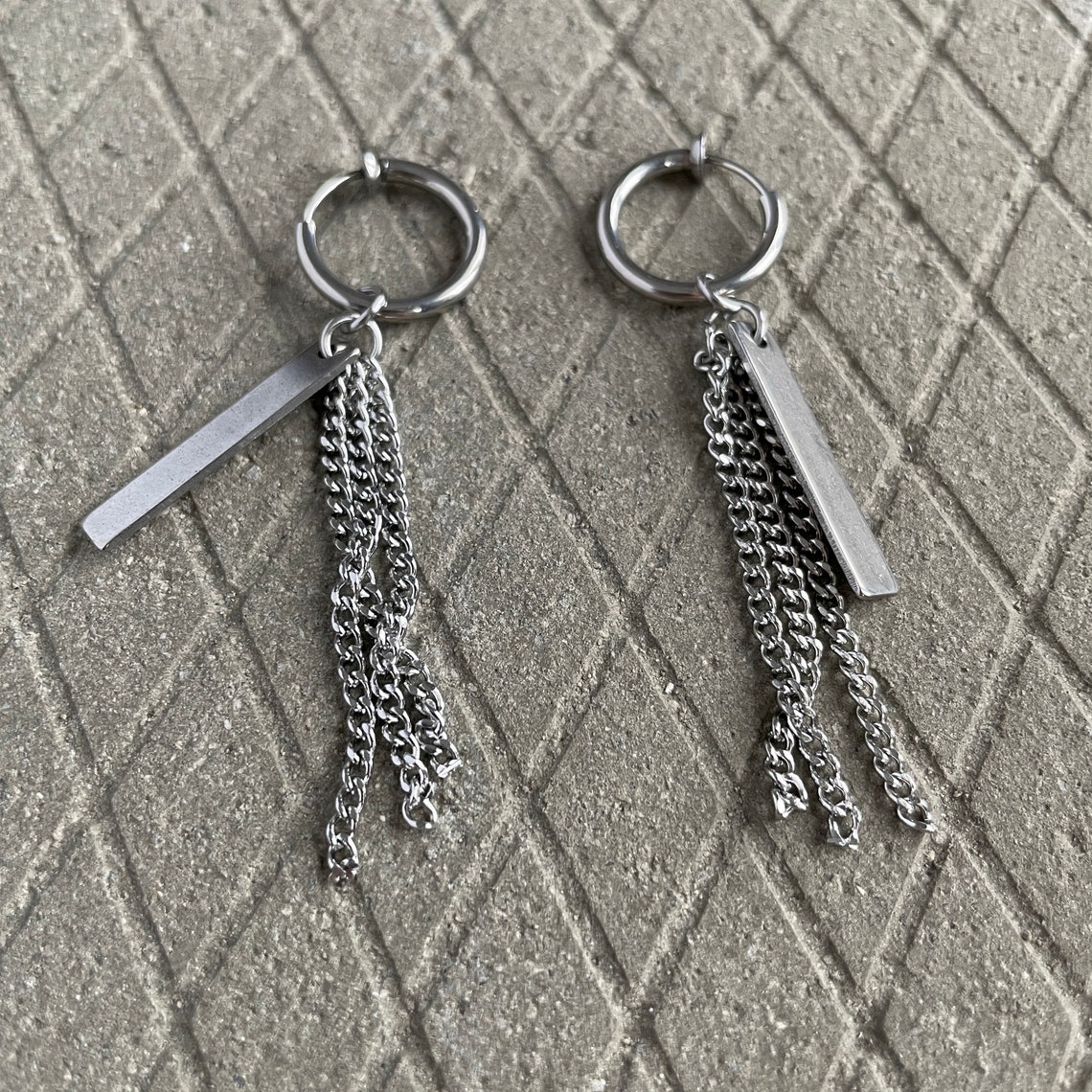 Multi Chain Clip On EarringsMulti Strand Chain Drop Ear Etsy