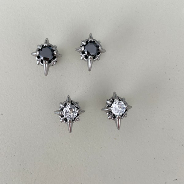 Retro Star Stud Earrings for Men - North Star Stud Earrings for Him