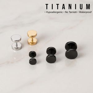Titanium Circle Stud Earrings | Hypoallergenic Flat Back Earrings | Minimalist Surgical Grade Jewelry