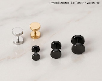 Titanium Circle Stud Earrings | Hypoallergenic Flat Back Earrings | Minimalist Surgical Grade Jewelry