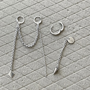 Trendy Long Chain Earrings - Stainless Steel Hipster Jewelry