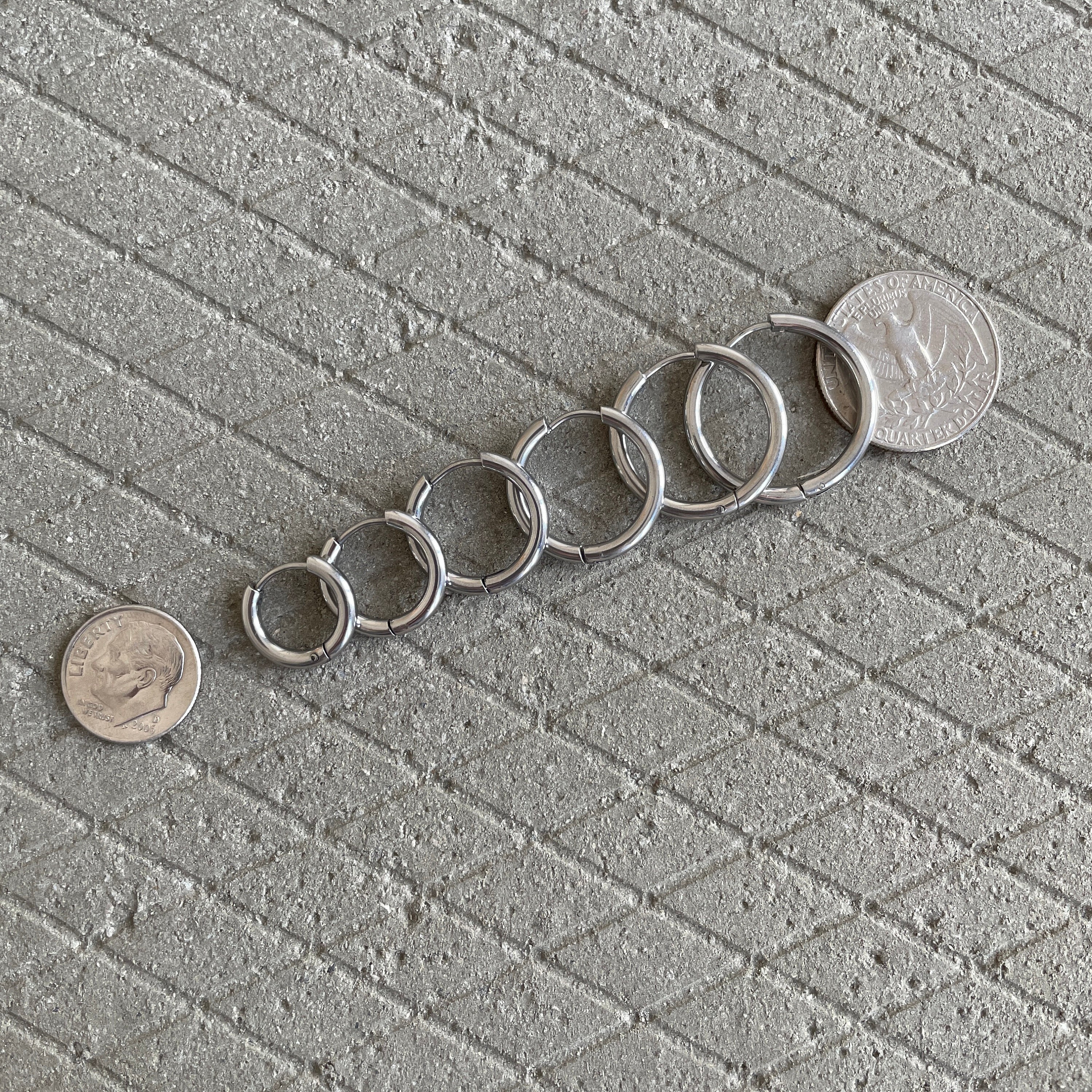 Square Hoop Earrings In Black, Mens Earrings, Stainless Steel Earrings - Foto 2