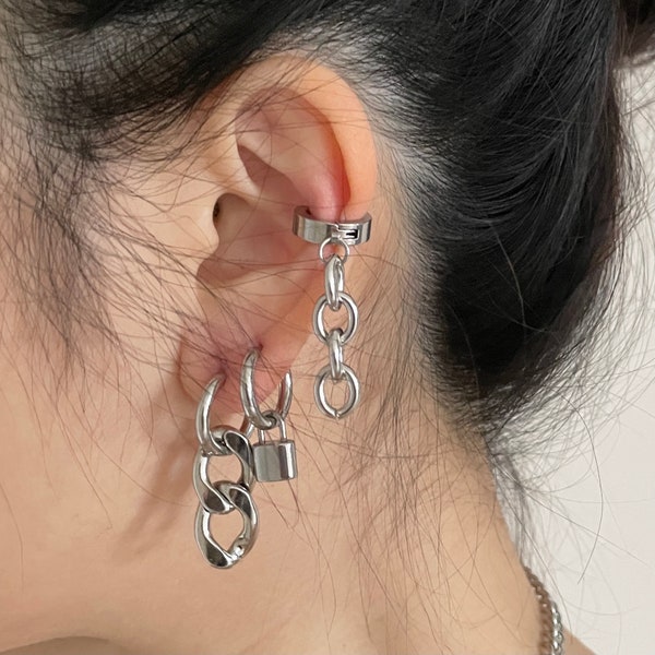 Double Link Hoop Earrings - Punk Streetwear Jewelry