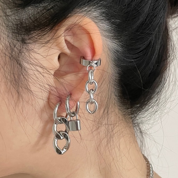 Punk chain earrings discount