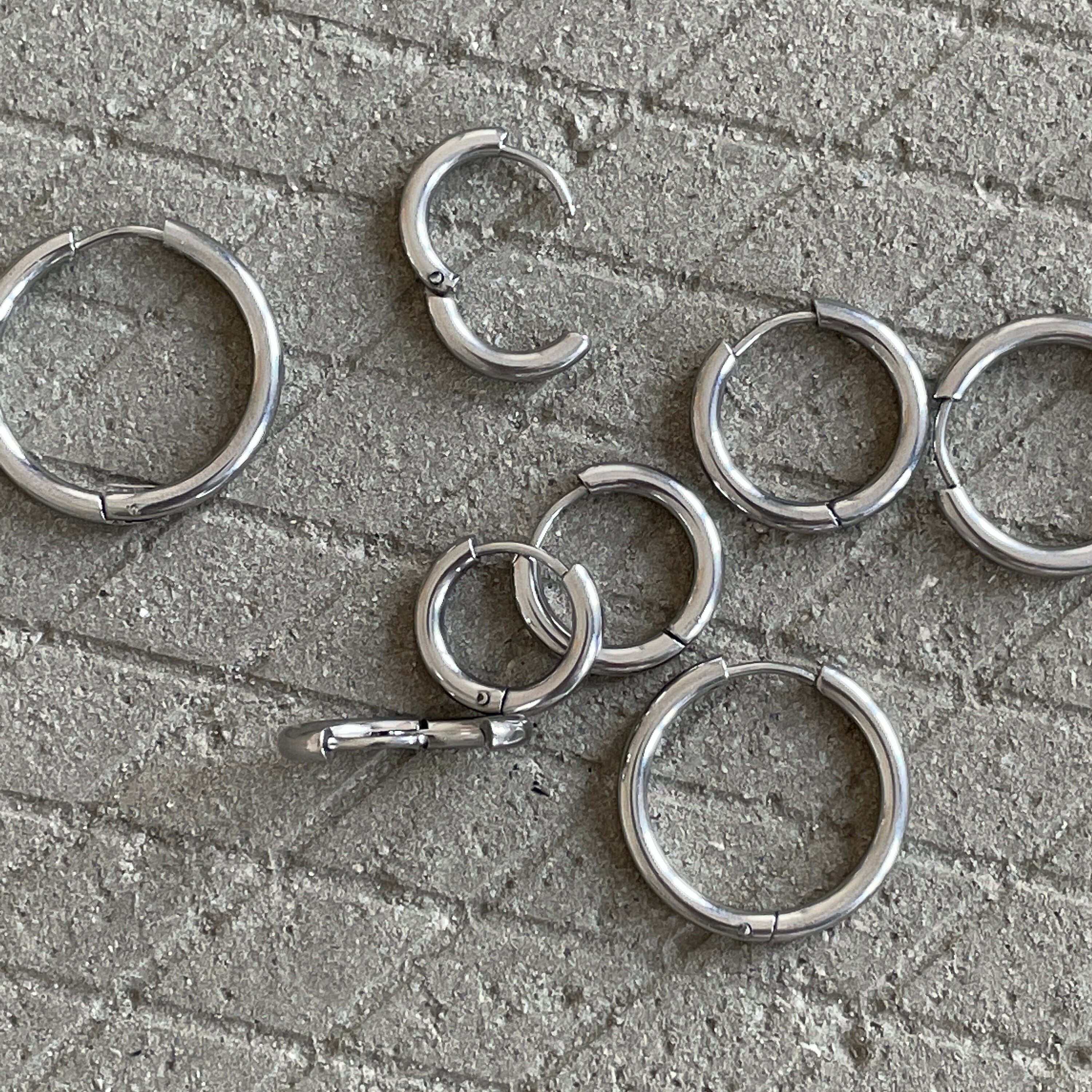 Square Hoop Earrings In Black, Mens Earrings, Stainless Steel Earrings - Foto 8