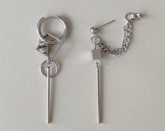 Geometric Dangle Earrings - Urban Style Stainless Steel Jewelry - Kpop Jewelry Gifts