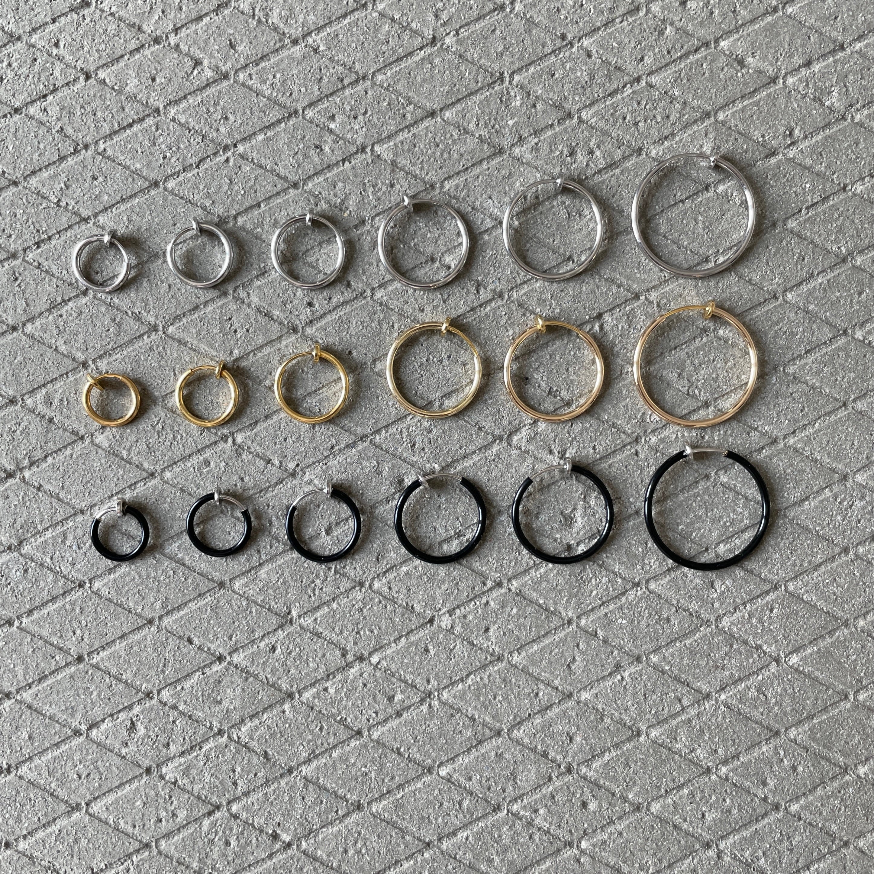 2mm Clip On Earrings - Small Clip On Hoop - Silver, Black Gold Clip On Hoops - Lightweight Non Pierced Earrings