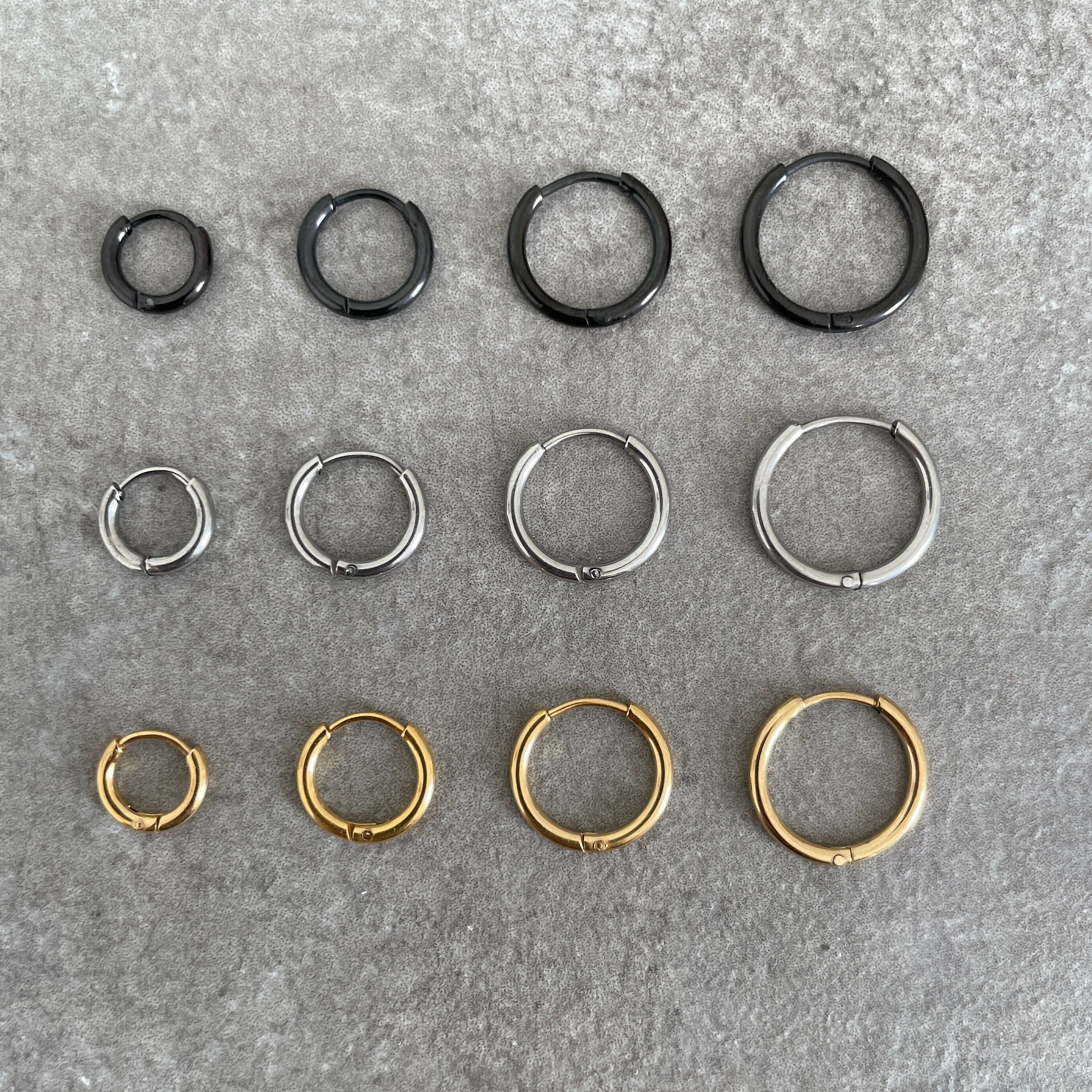 1.6mm Stainless Steel Thin Hoop Earrings - Waterproof Tiny Huggie Hoops - Hypoallergenic Minimalist Sleeper Earrings - Unisex Earrings