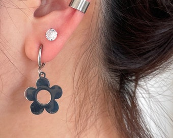 Cute Flower Clip-On Dangle Earrings - Non-Piercing Jewelry for Birthday Girl