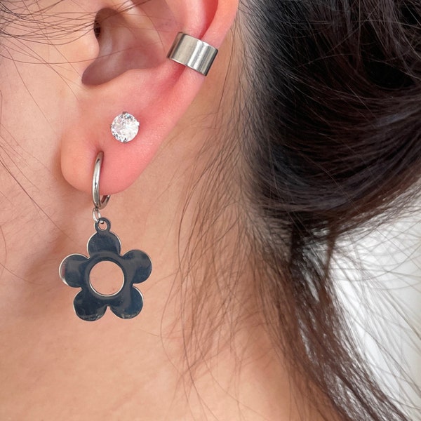 Cute Flower Clip-On Dangle Earrings - Non-Piercing Jewelry for Birthday Girl