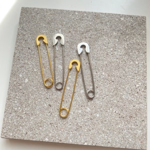 Punk Safety Pin Earrings - Fashion Earrings - Grunge Jewelry - Stainless Steel Jewelry