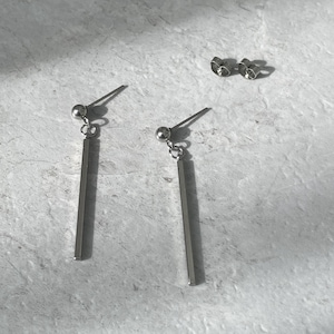 Minimalist Stainless Steel Bar Dangle Earrings
