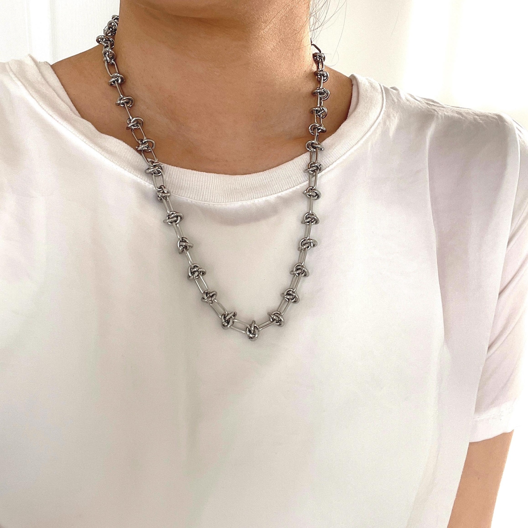 Barbed Wire Necklace - Grunge Goth Necklace - Stainless Steel Punk