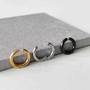 Punk Clip on Hoops - Stainless Steel Clip On Earrings for Men and Women
