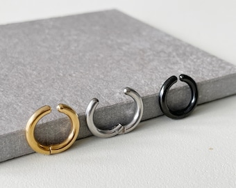 Non-Pierced Stainless Steel Hoop Earrings - 2.6mm Thickness Clip On Earrings