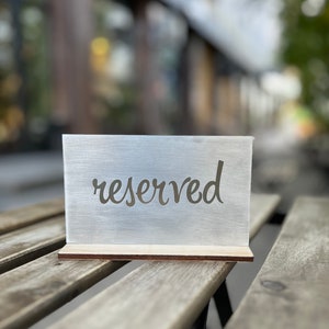 Birch Plywood Reserved Table Sign: Restaurant Cafe Decor