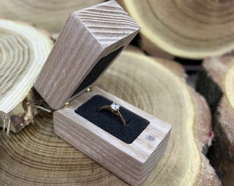 Custom Ash Wood Ring Box: Proposal, Wedding, Engagement