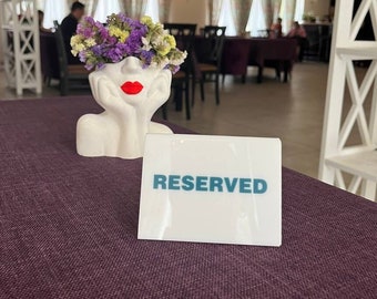 Acrylic Reserved Table Sign: Restaurant Decor (4.7" x 3.9")