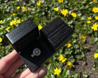 Ash Wood Double Ring Box: Engraved Wedding Ring Storage