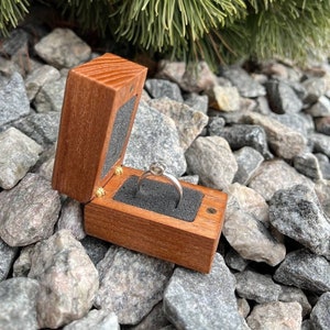Personalized engraved engagement ring box Wedding ceremony ring box Proposal ring box Gift for her Custom wood wedding box