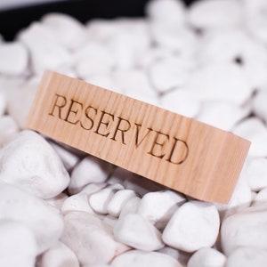 Wood Reserved Sign, Tabletop Sign, Restaurant Reserved Table Signs, Wood Sign, Reserved Seating, Wedding Wooden Sign,Table number holders image 3