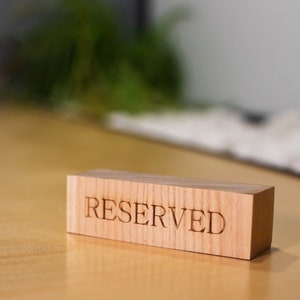 Wood Reserved Sign, Tabletop Sign, Restaurant Reserved Table Signs, Wood Sign, Reserved Seating, Wedding Wooden Sign,Table number holders image 4