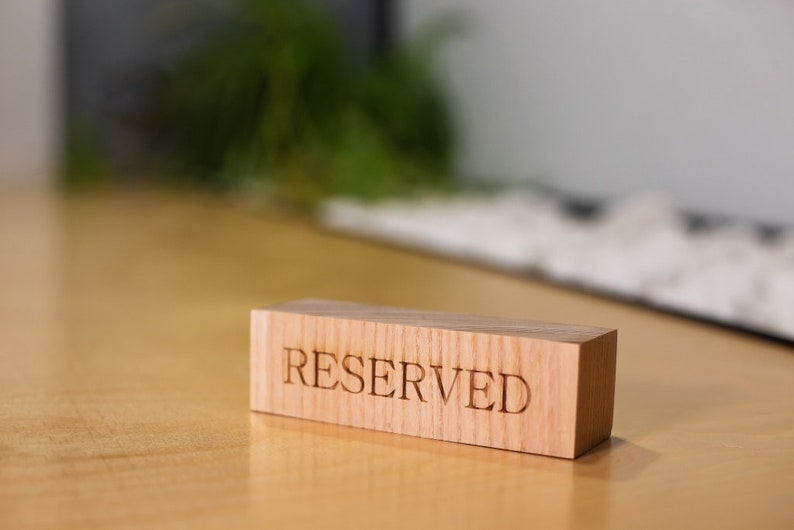 Wood Reserved Sign, Tabletop Sign, Restaurant Reserved Table Signs, Wood Sign, Reserved Seating, Wedding Wooden Sign,Table number holders image 4