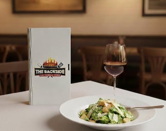 Anpassad logotyp i trä med checkar | Kvittohållare i restaurang, kvittohållare i cafébar