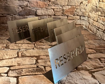 Set of 6 steel reserved Reserved seat sign Table signs with stand Restaurant sign