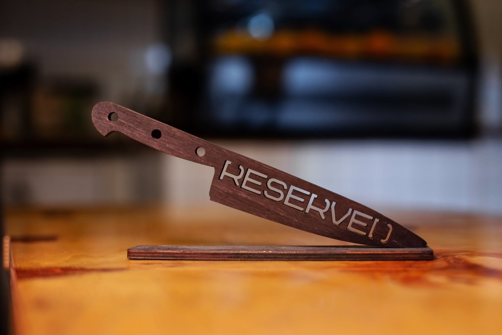 Wooden Reserved Signs Knife for table, Tabletop Signs, Reserved Table Signs, Restaurant Sign, Custom Reserved Signs,Reserved Seat Sign