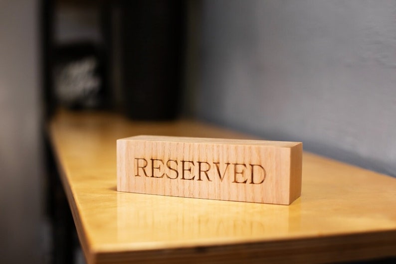 Wood Reserved Sign, Tabletop Sign, Restaurant Reserved Table Signs, Wood Sign, Reserved Seating, Wedding Wooden Sign,Table number holders image 2