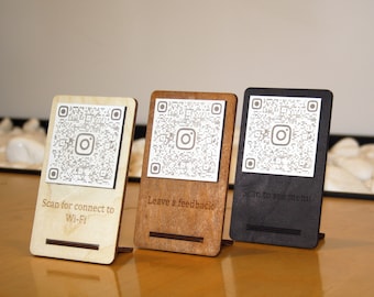 Plywood WiFi QR Code Sign: Scan to Connect
