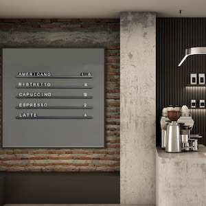 Tablero de letras Menú de pared Tablero de letras de PVC negro intercambiable Tablero de mensajes Menú de panadero de madera Letrero de bar de cafetería Tablero de letras de madera para cafetería