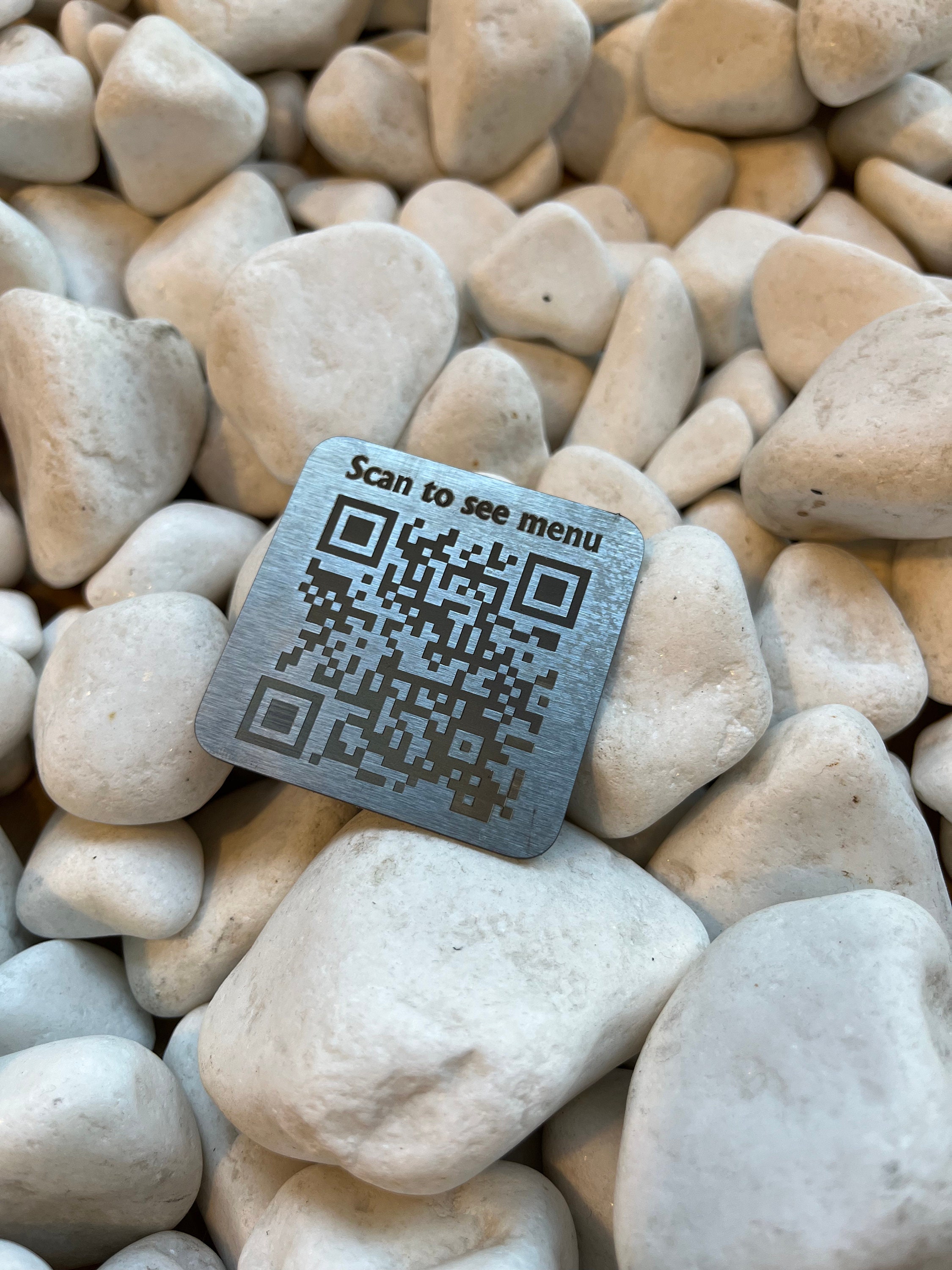 Metal QR Code for Bar Menu, QR Business Card, Stainless Steel Qr Sign
