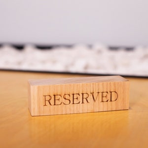 Wood Reserved Sign, Tabletop Sign, Restaurant Reserved Table Signs, Wood Sign, Reserved Seating, Wedding Wooden Sign,Table number holders image 6