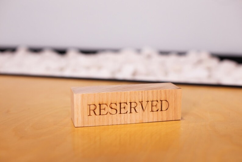 Wood Reserved Sign, Tabletop Sign, Restaurant Reserved Table Signs, Wood Sign, Reserved Seating, Wedding Wooden Sign,Table number holders image 6